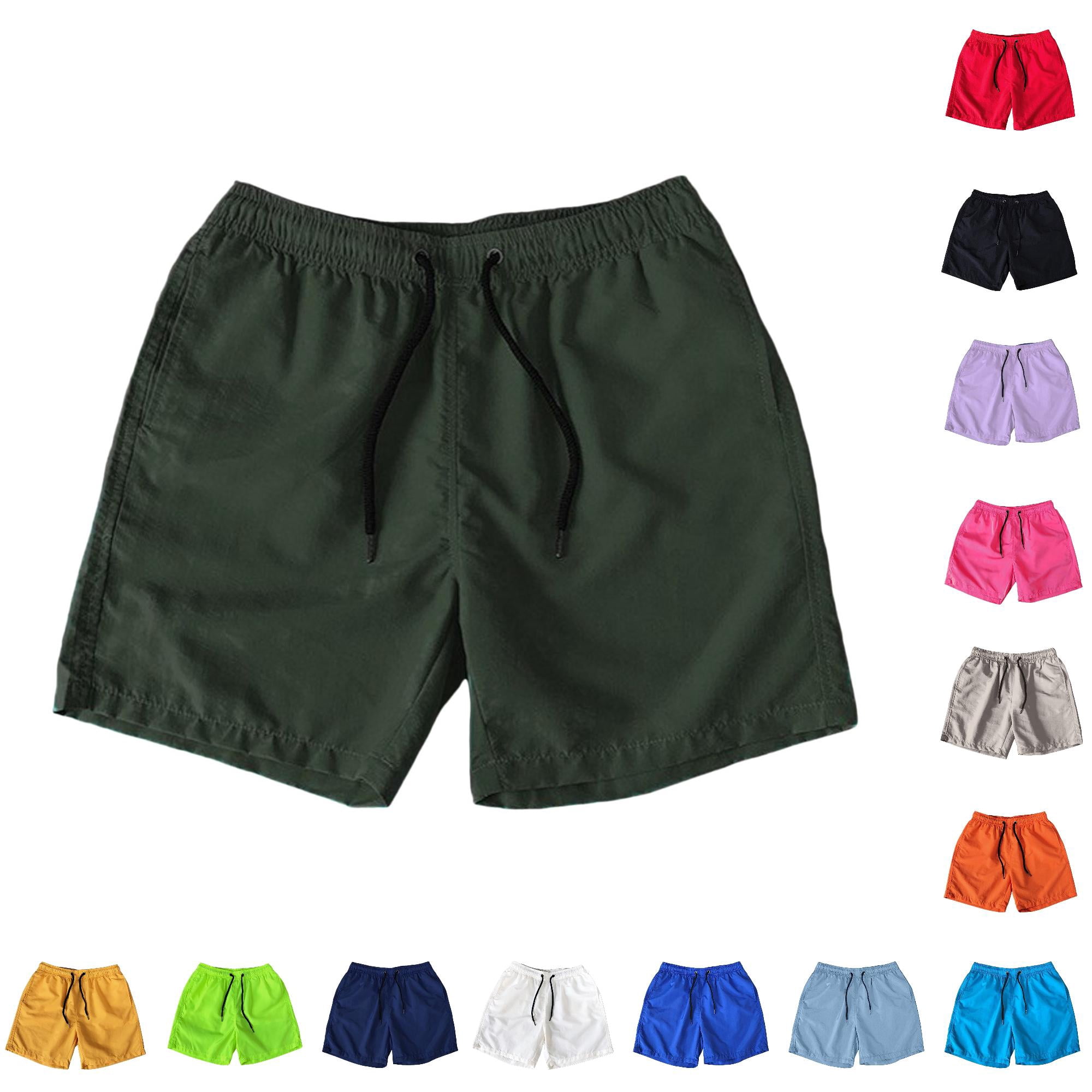 XAOFW Casual Shorts For Men Solid Color Loose Fit Sports Quick Drying ...
