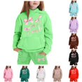 thumbnail image 1 of XAOFW Child Toddler Boys Girls Outfits Long Sleeve Bowknot Printed Warm Hoodie Pullover Tops Jogger Pants Kids 2 Piece Tracksuit Sets Comfortable Clothing Sets 2-3 Years, 1 of 4