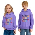 thumbnail image 1 of XAOFW Children's Hoodies Sweatshirts 100 Days Of School Print Fashionable Hoodie Casual Loose Fit Pullover Long Sleeve Hooded Sweatshirt Soft Breathable Holiday Vacation Top, 1 of 7