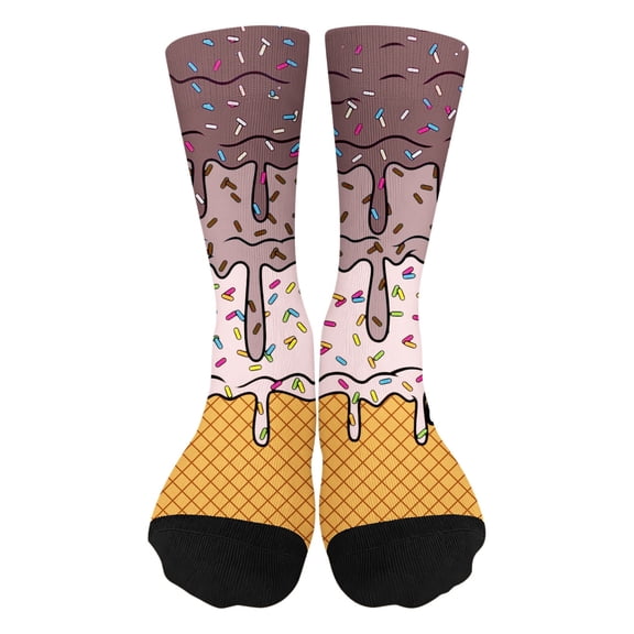 XAOFW Children's Socks Ice Cream Print Everyday Wear Casual Ankle Sock Club Party Stylish Comfortable Socks