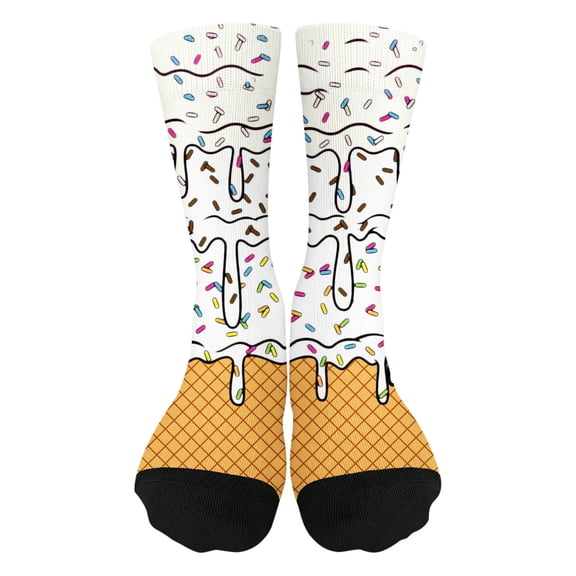 XAOFW Children's Socks Ice Cream Print Everyday Wear Casual Ankle Sock Club Party Stylish Comfortable Socks