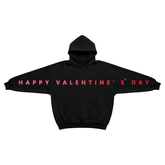 XAOFW Couple'S Hoodies Sweatshirts Matching Letter Print Hooded Front Pocket Long Sleeve Stylish Roomy Holiday Vacation tops