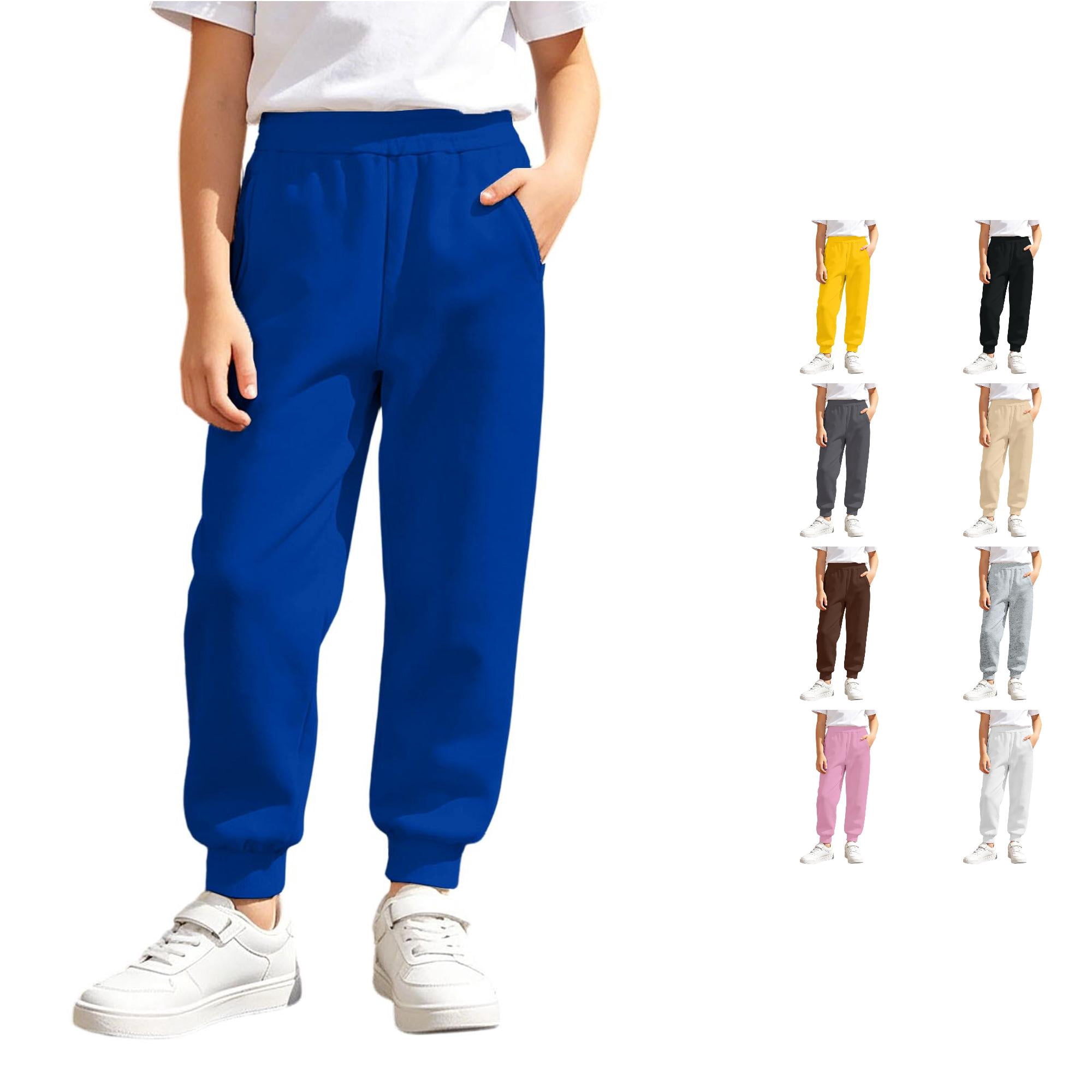 XAOFW Cozy Girls Pull On Athleisure Pants For Fall Winter Solid Color ...