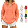 thumbnail image 1 of XAOFW Cozy Hoodies For Women Solid Color Long Sleeve Hooded Sweatshirt Lightweight Loose Fit Pullover Hoodies With Pockets Breathable Tops XL, 1 of 4