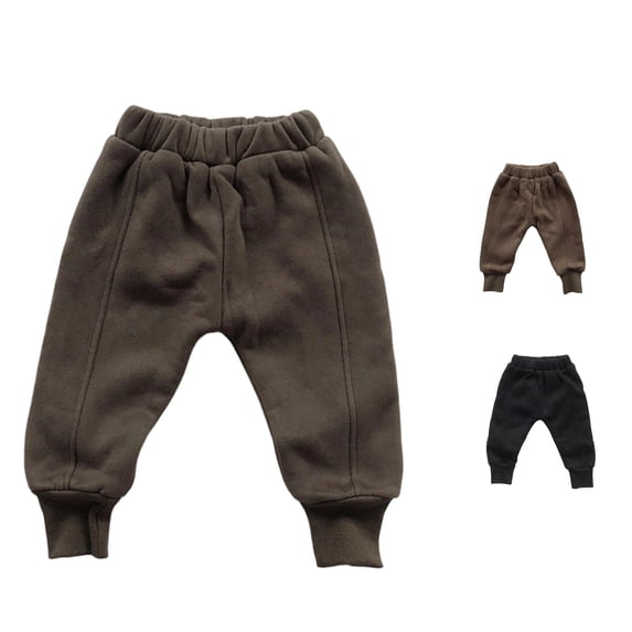 XAOFW Cozy Jogger Pants For Kids Lined Outdoor Winter Trousers For Boys Girls Pockets Elastic Waist Daily Wear Pants Soft Bottom 7-8 Years