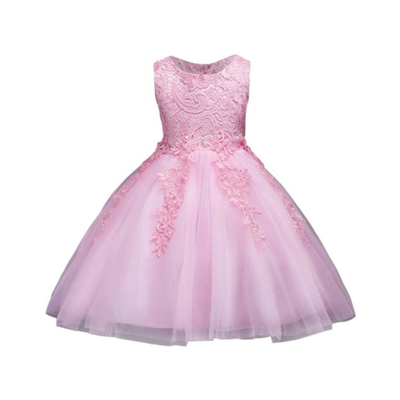 XAOFW Girl Dress Carnival Sparkly Sequin Sleeveless Crew Neck Gown Stage Performance Soft Breathable Casual Daily Wear