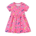 thumbnail image 1 of XAOFW Girl's Dresses Short Sleeve Crewneck Kids Butterfly Print Dancewear Elegant Dress Outdoor Activities Soft Comfortable Toddler Sundress, 1 of 6