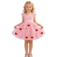 thumbnail image 1 of XAOFW Girl's Dresses Sleeveless Round Neck Heart Printed Kids Elegant Mesh Dress Holiday Celebration Cozy Breathable Children, 1 of 7
