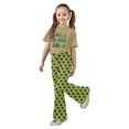 thumbnail image 1 of XAOFW Girl's Outfits Sets St Patrick'S Day Printed Short Sleeve Crew Neck T Shirts Top And Long Pants Two Piece Set Playwear Casual Outfit Party Night Stylish Cozy Clothes Sets, 1 of 4