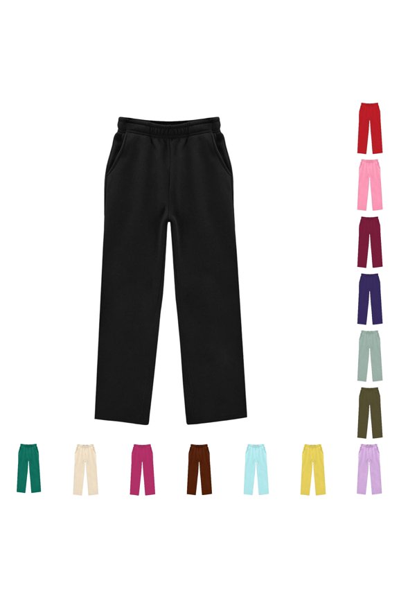 Girl's Pants Stretch Soft Casual Pant With Elastic Waistband Playwear Trousers For Toddlers Kids Stylish Slacks 9-10 Years