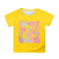 thumbnail image 1 of XAOFW Girl's T-Shirts 100 Days Of School Graphic Short Sleeve Crewneck T Shirt Playwear Casual Tee Shirt Club Party Soft Breathable Tops, 1 of 4