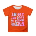 thumbnail image 1 of XAOFW Girl's T-Shirts 100 Days Of School Graphic Short Sleeve Crewneck T Shirt Playwear Casual Tee Shirt Daily Lounging Comfortable Trendy Top, 1 of 4