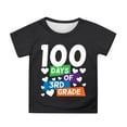 thumbnail image 1 of XAOFW Girl's T-Shirts 100 Days Of School Graphic Short Sleeve Crewneck T Shirt Playwear Fashionable Tee Shirt Holiday Vacation Soft Breathable Top, 1 of 4