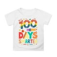 thumbnail image 1 of XAOFW Girl's T-Shirts 100 Days Of School Print Short Sleeve Crewneck T Shirt Back To School Season Casual Tee Shirt Club Party Soft Breathable Tops, 1 of 4