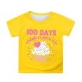 thumbnail image 1 of XAOFW Girl's T-Shirts 100 Days Of School Print Short Sleeve Crewneck T Shirt Playwear Casual Tee Shirt Outdoor Activities Stylish Cozy Tops, 1 of 4