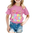 thumbnail image 1 of XAOFW Girl's T-Shirts 100 Days Of School Print Short Sleeve Crewneck Kids Fashion T Shirt Leisure Wear Comfort Fit Children Tee Shirt Home Lounging Soft Breathable Top, 1 of 4