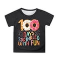 thumbnail image 1 of XAOFW Girl's T-Shirts 100 Days Of School Print Short Sleeve Crewneck T Shirt Back To School Season Loose Fit Tee Shirt Daily Lounging Comfortable Trendy Top, 1 of 3