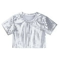 thumbnail image 1 of XAOFW Girl's T-Shirts Carnival Sparkly Short Sleeve Crewneck Kids Fashion Sequin T Shirt Daily Wear Loose Fit Children Tee Shirt Party Night Versatile Cozy Tops, 1 of 5