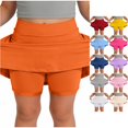 thumbnail image 1 of XAOFW Girls Athletic Skirts With Shorts And Pockets Solid Color Lightweight Athletic Skirts For Tennis Cheerleading Soft Skirts 10-11 Years, 1 of 6