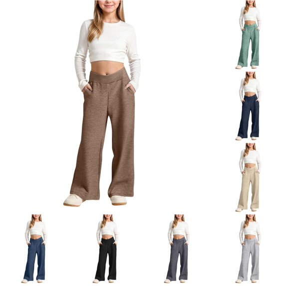 XAOFW Girls Back To School Casual Pants For Toddlers Kids Lightweight Wide Leg Jogger Trousers For Everyday Play And Sports Stylish Bottoms 14-15 Years