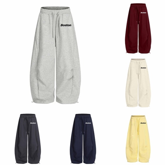 XAOFW Girls Back To School Pants Drawstring Elastic Waist Letter Print Loose Fit Curved Leg Trousers For Kids Everyday Wear Comfortable Bottom 14-15 Years