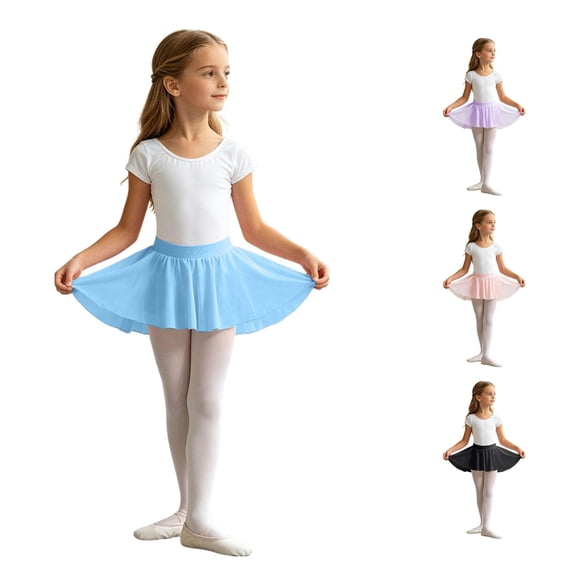 XAOFW Girls Ballet Dance Dress For Kids Lightweight Pleated Skirt With Elastic Waist For Practice And Performances Trendy Skirts 10-11 Years