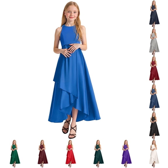 XAOFW Girls Formal Dresses Party Gown For Recital Performance Pageant Elegant Sleeveless Crewneck Summer Dress For Kids Toddler Versatile 2-3 Years