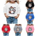 thumbnail image 1 of XAOFW Girls Halloween Sweatshirt Cute Ghost Printed Long Sleeve Round Neck Hoodless Sweatshirts Loose Fit Fashion Pullover Stylish Tops 2-3 Years, 1 of 4