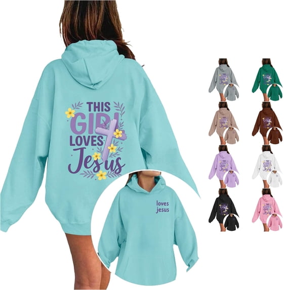 XAOFW Girls Hoodies For Kids Long Sleeve Letter Print Hooded Sweatshirts Loose Fit Cozy Graphic Pullover Hoodie With Pocket For Girls Daily Wear Comfortable Tops 4-5 Years