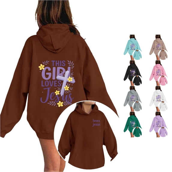XAOFW Girls Hoodies For Kids Long Sleeve Letter Print Hooded Sweatshirts Loose Fit Cozy Graphic Pullover Hoodie With Pocket For Girls Daily Wear Stylish Top 10-11 Years