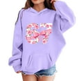 thumbnail image 1 of XAOFW Girls' Hoodies Sweatshirts Valentine 67 Number Heart Print Fashionable Hoodie Sport Everyday Loost Fit Pullover Long Sleeve Hooded Sweatshirt Trendy Cozy Family Gathering Top, 1 of 3