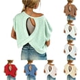 thumbnail image 1 of XAOFW Girls Off Shoulder T Shirt Batwing Sleeve Polka Dot Print Tees Toddler Kids Summer Fashion Crop Top 14-15 Years, 1 of 4