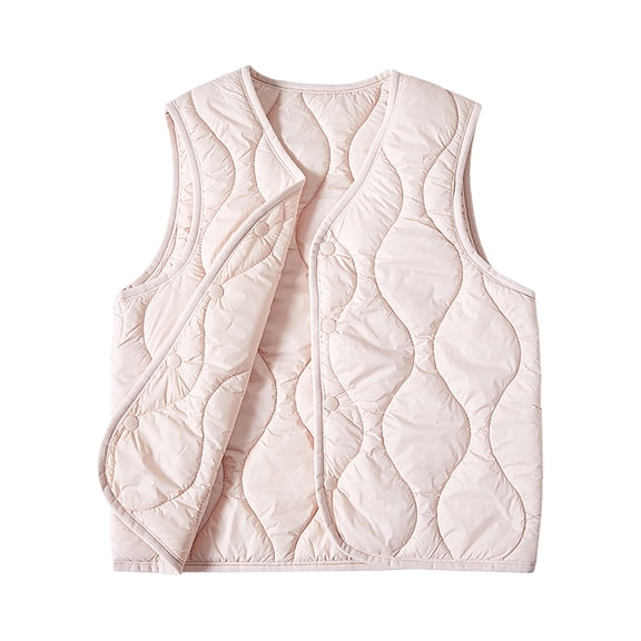 XAOFW Girls Outerwear Coats Jacket Down Vest Insulated Winter Sleeveless Teen Students Lightweight Warm Layer O-Neck Solid Color Fashionable Comfortable Holiday Vacation Tank Tops