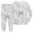 thumbnail image 1 of XAOFW Girls Outfits Kid Thanksgiving Diy Hand Painted Colouring Long Sleeve Letter Printing Cartoon Graphic O-Neck Soft Cozy Breathable Lightweight Casual Daily Wear Sets, 1 of 8