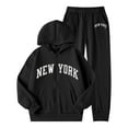 thumbnail image 1 of XAOFW Girls Outfits Letter Print Fuzzy Tracksuit Warm Winter Zippered Hoodie Jogger Pants Athletic Toddlers Kids Long Sleeve Soft Cozy Leisure Home Clothes Sets, 1 of 4