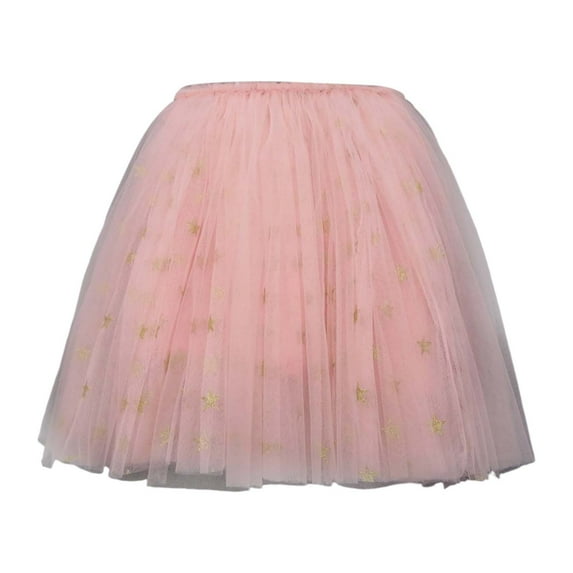 XAOFW Girls Skirts Carnival Kids Stars Print Dance Party Ballet Soft Breathable Party Skirt