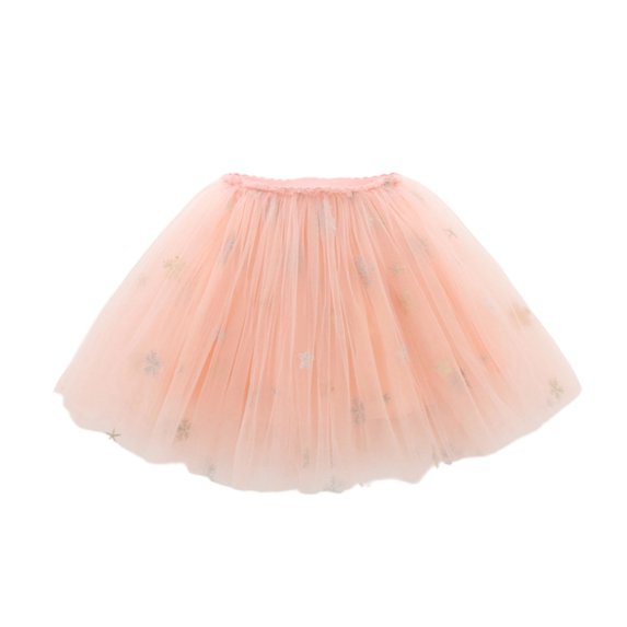 XAOFW Girls Skirts Kids Dance Ballet Ball Gown Snowflake Sequin Embroidered Mesh Fashionable Cozy Club Party Skirt