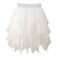 thumbnail image 1 of XAOFW Girls Skirts Tiered Asymmetric Hem Year Round Ball Gown Mesh Fashionable Cozy Club Party Skirt, 1 of 5