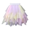 thumbnail image 1 of XAOFW Girls Skirts Tiered Asymmetric Hem Year Round Ball Gown Mesh Stylish Breathable Evening Party Skirt, 1 of 6