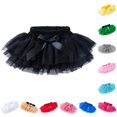 thumbnail image 1 of XAOFW Girls Solid Color Layered Tutu Skirt Elastic Stretch Waist Fluffy Mini Skirt With Bow Kids Ballet Dance Birthday Party Skirts Soft Skirts 0-3 Months, 1 of 4