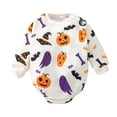 thumbnail image 1 of XAOFW Halloween Adorable boys girls Romper Cozy long sleeve crewneck cartoon Bodysuit For Baby Toddlers trendy Onesie 1-2 Years, 1 of 5