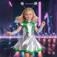 XAOFW Halloween Girls Ai Alien Court Dress Headband Arm Sleeves 3 Piece ...