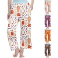 thumbnail image 1 of XAOFW Halloween Girls Pants Ghost Skeleton Print Elastic Waistband Straight Leg Pajama Pants Toddler Kids Relaxed Fit Everyday Wear Bottoms, 1 of 4