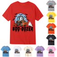 thumbnail image 1 of XAOFW Halloween Shirts For Boys Short Sleeve Crewneck Pumpkin Tractor Graphic Tees Toddler Kids Fall Daily Wear Cute T-Shirt 6-7 Years, 1 of 3