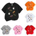 thumbnail image 1 of XAOFW Halloween Shirts For Girls Short Sleeve Crewneck Ghost Candy Graphic Tees Toddler Kids Fall Loose Fit T-Shirts 4-5 Years, 1 of 4