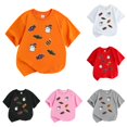 thumbnail image 1 of XAOFW Halloween Shirts For Girls Short Sleeve Crewneck Ghost Candy Graphic Tees Toddler Kids Fall Loose Fit T-Shirts 7-8 Years, 1 of 4