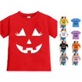 thumbnail image 1 of XAOFW Halloween Shirts For Girls Short Sleeve Crewneck Pumpkin Graphic Tees Toddler Kids Fall Loose Fit T-Shirts 4-5 Years, 1 of 5