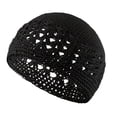 thumbnail image 1 of XAOFW Hand Crocheted Hat Breathable Openwork Knit Summer Sun Beach Cap Holiday Celebration Cozy Hats, 1 of 2