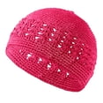 thumbnail image 1 of XAOFW Hand Crocheted Hat Breathable Openwork Knit Summer Sun Beach Cap Holiday Party Cozy Hats, 1 of 2