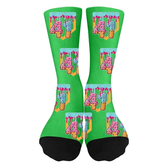 XAOFW Kid Sock Ice Cream Themed 4 1 Number Print Boys Girls Ankle Grip Toddlers Comfortable Stylish Holiday Vacation Socks